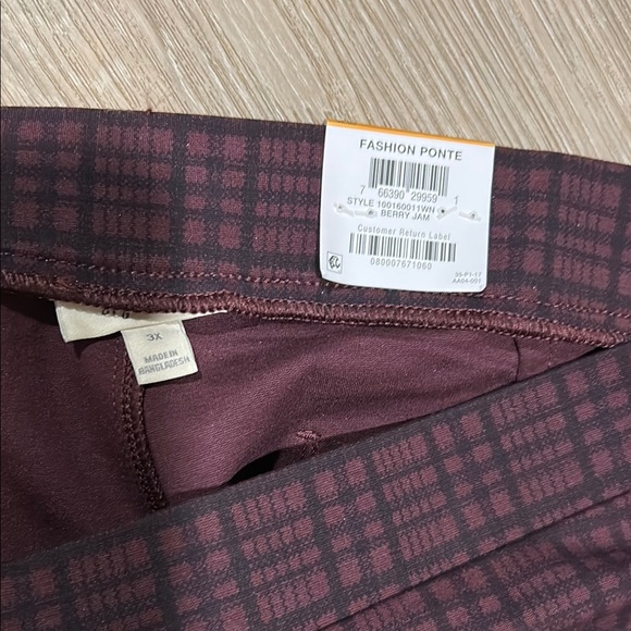 Burgundy Checkered Pants - Picture 2 of 4